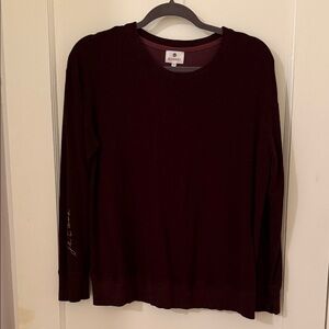 Sundry Long Sleeve Crewneck Sweater in Burgundy